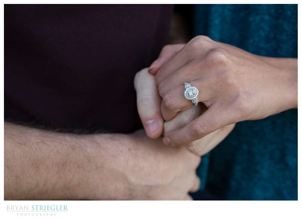 up close of engagement ring